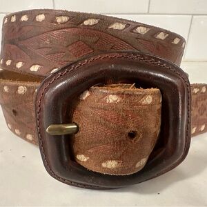 Old Navy Vintage Western Style Brown Leather Belt